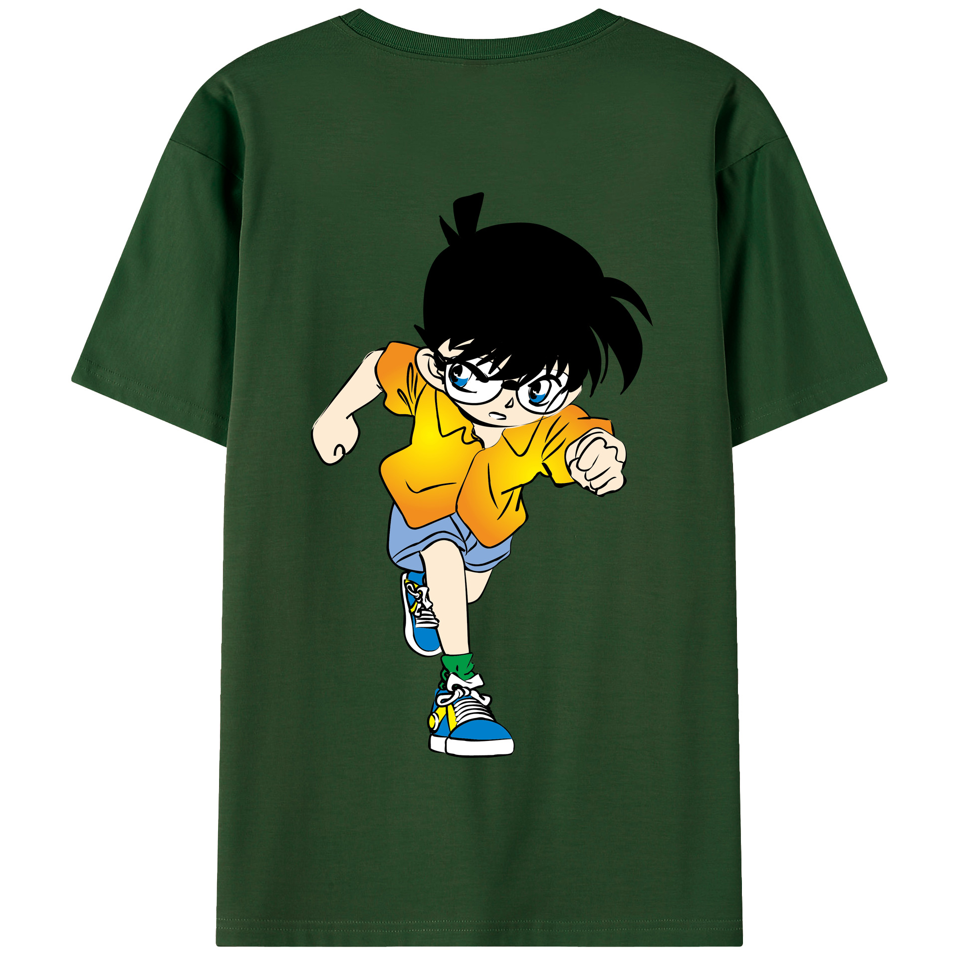 （画像用） 名探偵コナン 江戸川 コナン Detective Conan Conan Edogawa 綿100％半袖Tシャツ（背面プリント）